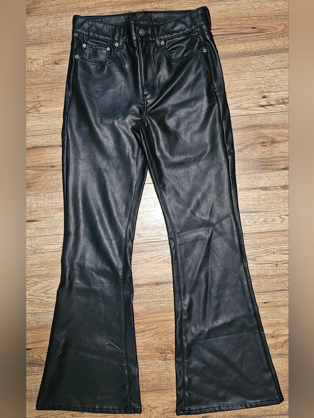 American Eagle Faux Leather Flared Pants